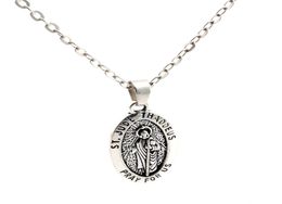 MIC 12PCS Antiqued Silver Alloy ST JUDE THADDEUS Charms Pendant necklace Clavicle chain c115893959