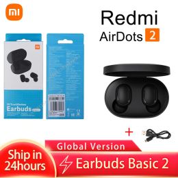 Earphones Global Xiaomi Airdots 2 Tws Bluetooth 5.0 Wireless Headphones Mi Ture Earbuds Basic 2 Original Xiaomi Redmi AirDots 2