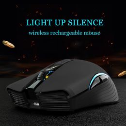 Mice Computer Mouse Wireless for Laptop Bluetooth Silence Full Size Rechargeable with Nano USB,3 DPI 6 Buttons For iPad Mac Macbook