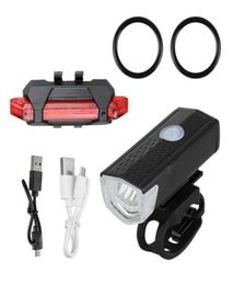 Bike Lights Bicycle Light USB LED Rechargeable Set Mountain Cycle Front Back Headlight Lamp Accessories5453121