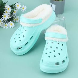 Neue Kinder Pantoletten Clogs Winter Sommer Jungen Mädchen Cartoon Sandalen Kleinkind Baumwolle Hausschuhe Frauen Männer Rutschfeste Warme Nette Garten Schuhe