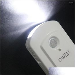 Wall Lamp Pir Sensor Torch 3 Batteries Light Motion Doorway Emergency Night Lights Drop Delivery Home Garden Hotel Supplies Deco Otcdb