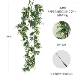 Decorative Flowers Fake Rose Vine Plants Artificial Flower Hanging Ivy Home El Office Wedding Party Garden Decor