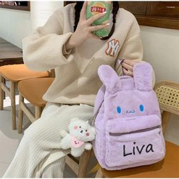 School Bags Personalised Student Backpack Plush Cartoon Small Commuting One Shoulder Gift Embroidered