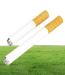 In Stock Aluminium Alloy Cigarette Shape Smoking Pipe One Hitter Bat metal Dugout 100pcs Box 78mm 55mm Length Metal Pipes Tobacco 7661566