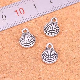 102pcs Antique Silver Plated shell Charms Pendants for European Bracelet Jewelry Making DIY Handmade 21 11mm2672