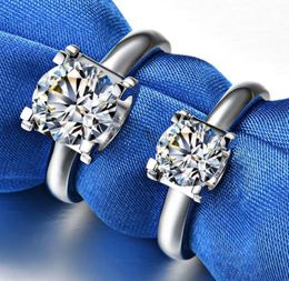 Wedding Rings High Quality Sona CZ Customization 1ct 2ct Carat Engagement For Women S925 Sterling Sliver White Gold Color6329036