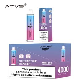 Original ATVS Crystal 4000 Puff Disposable E Cigarettes 1.0Ohm Mesh Coil 10Ml Pod Battery Electronic Cigs 2% Disposable Vape Bar 10 Flavours In Stock