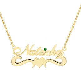 Fashion Custom Name Necklace for Women Gold Plated Nameplate Chain Necklace Jewelry Gift for Birthday 240228