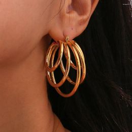 Hoop Earrings Multilayered Stack Statement Stainless Steel Chunky Minimalist Jewelry Non Tarnish