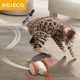 ROJECO Automatic Cat Toys Interactive Pet Smart Mouse Play For Cat Teaser LED Rechargeable Mice Indoor Toys For Cat Accessories 240226