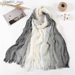 Scarves Fashion Scarf Luxury Warm Autumn/Winter Scarf Mens Scarf Pure Cotton Scarf Mens Scarf Q240228