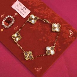 Designer Jewellery Luxury Bracelet Link Chain VanCA High end and exquisite four leaf clover five flower bracelet for women 18K Colour light luxury gift for best