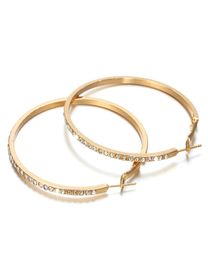 Fashion Designer Hoop Earrings Huggie with Rhinestone Simple Big Circle Gold Color Loop Earring for Women Jewelry Gift7944036