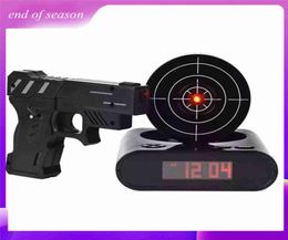 s Electronics Desk Clock Digital Gun Alarm Clock Gadget Target Laser Shoot For Children039s Alarm Clock Table Awakening 2111115433945