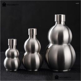 Hip Flasks Portable Flask Wine Jug Gourd Bottle 500Ml 1500Ml 2500Ml Water Stainless Steel For Outdoor Boating Bday Accessories Gift Dhnl2
