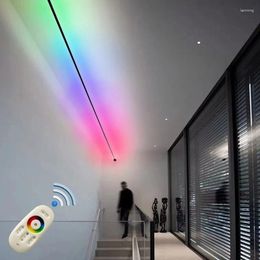 Wall Lamp Minimalist Skyline Linear Light LED RGB Colourful Bar Strips For Living Room Background Art Line Decor Sconce Fixture