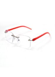 Unisex Rimless Transparent Glasses Fashion Women Men Clear Glass Glasses Myopia Optical Prescription Glasses Frame Red Blue8948191