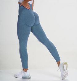 Yoga Outfits Seamless Pants For Women Fitness Nylon Sportswear Workout Gym Leggings Push Up High Waist Running Ankle Length Trouse1892370