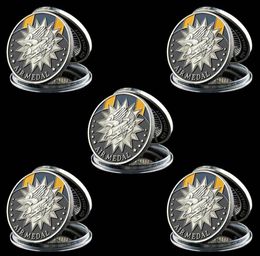 5pcs USA Military Air Meda Coin Craft Meritorious Achievement In Aerial Flight Token Silver Plated Challenge Badge8874261