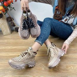 Boots YourSeason Ladies Shoes Round Toe 2024 Zip Leisure Vintage Lace-up Concise Handmade Women Platform Genuine Leather Ankle