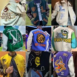 Jaquetas masculinas Varsity Jacket Mens Designer Jaquetas Homens Mulheres Moletom Jaqueta de Beisebol Carta Bordado Casaco Streetwear Marca Sportswear Casal Manga Longa ZZ