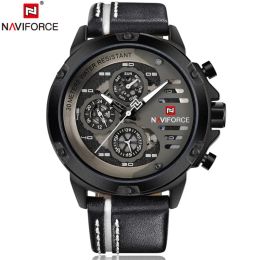 Watches Naviforce Fashion Casual Sport Mens Watches 3 Pin Leather Watch Male Clock Man Army Military Quartz Wristwatch Relogio Masculino