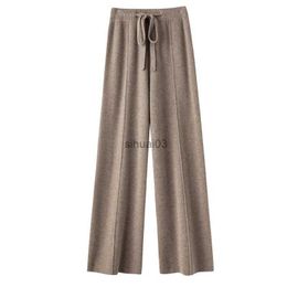 Women's Jeans Casual and Comfortable Bestseller Ladies 100% Cashmere Wool Wide Leg Pants Solid Color Ladies Knit Pure Wool Wide Leg Pants New