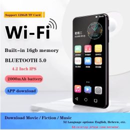 Players Mahdi 64gb Mp4 Player Bluetooth Wifi Android Touch Screen 4.2 inch HIFI Metal Mini Music Video MP3 MP4 Player Fm Radio Speaker