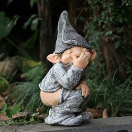 Garden Decorations Funny Character Little Boy Comical Art Statue Cute Sculpture Ornament Clownish 3D Figure Crafts For Home