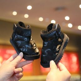 Outdoor 2022 Winter Baby Snow Boots Girls Princess Warm Fashion Boots with Fur Boys Waterproof Soft Snow Boots Infant Kids Cotton Shoes