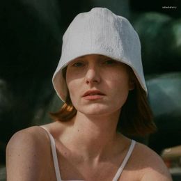 Ball Caps LC Bucket Hat Women's Casual Versatile Embroidered Logo Sunscreen Sunshade Bonsai Show Small Face