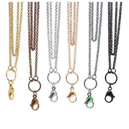 Whole-Panpan 32 inches Stainless steel rolo chain floating locket chains necklace chain1260h