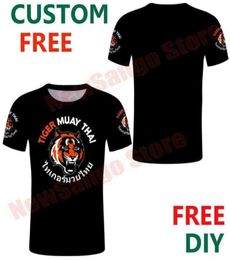 Tiger Muay Thai MMA Muay Thai boxing t shirt Black white Colour Fashion Ethnic Style Casual Sports Harajuku Loose T shirt Top X06027841645