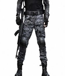 tactical Pants Cargo Pants Men Knee Pad SWAT Army Camouflage Clothes Field Work Combat Trouser Woodland1 R7xR7170510