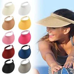 Wide Brim Hats 2024 Women Summer Visors Hat Sun Large Beach Straw Chapeau Femme UV Protection Caps