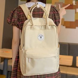 School Bags Ladies Kawaii Yellow Trendy Female Bag Cute Girl Travel Nylon Book Women Laptop College Backpack Student Fashion Cool