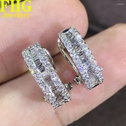 Stud Earrings 18k Au750 White Gold Natural Diamond Earring 0.5Carat Full Wedding Party Engagement Anniversary