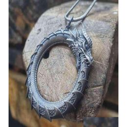Pendant Necklaces Ouroboros Necklace Mens Metal Dragon Hip Hop Personalised Ins Punk Jewellery Accsori 202121728684658 Drop Delivery Pe Dha2I