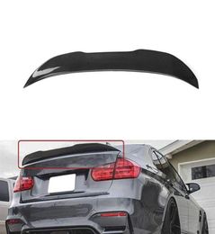 HighKick Real Carbon Fibre PSM Style F30 Spoiler Wing Car Rear Trunk Boot Lip Spoiler Wing Lip For BMW F80 M3 F30 330i 335i 201324801352