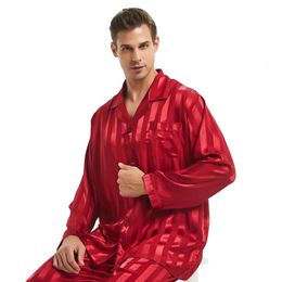 Mens Silk Satin Pyjamas Set Pyjama Sleepwear Set Loungewear SMLXL2XL3XLL4XL 240228