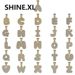 New Fashion 18K Gold Plated Custom Name Letters ICED OUT Pendant Necklace with Rope Chain Personalized for Men256t