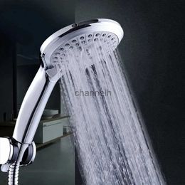 Bathroom Shower Heads High Quality 5 Modes Round Rain Head with Hose Sets Holder for Accessories Douche YQ240228