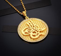 Whole Fashion Islam Crystal Filled 18K gold plated never faded Arabic Jewelry Vintage Necklace5351748