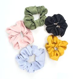 Hair Accessories 5Pcs/Pack Elastic Bands 5 Colours Scrunchies Ponytail Donut Grip Loop Drop Delivery Products Dh92C