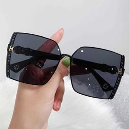 Original 1to1 New fashion h-house square Sunglasses Womens street shooting Tiktok net red personalized glasses large frame sunglasses JQQP