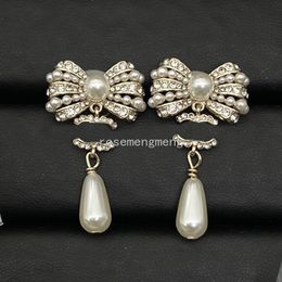 Fashion Designer Earrings 925 Silver Copper Heart Stud Classics Brand Letter Studs Famous Women Pearl Diamond Earring Wedding Party Jewellery Gifts