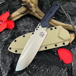 Coltello dritto forte A2284 di alta qualità VG10 Satin / Stone Wash Drop Point Lama Full Tang G10 Maniglia Coltelli tattici di sopravvivenza all'aperto con Kydex