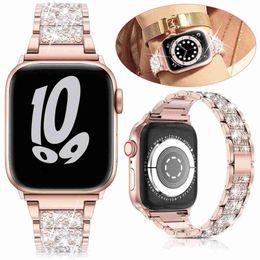 Designer Luxury watchband Straps For Apple Watch Ultra 49mm Band 8 41mm 45mm 4044mm 3842mm Women Diamond Bands Fit iWatch Series 7 6 SE 5 4 3 2 1 Bracelet Stainless Steel S