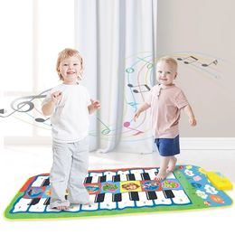 Kids Musical Mats Duet Keyboard Baby Play Mat Double Row Music Floor Piano with 8 Instruments Dance Pad Educatinal Toys 240226